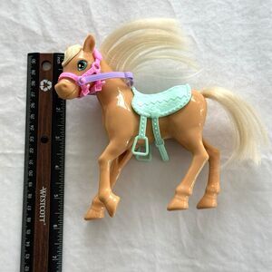 BARBIE CLUB CHELSEA Doll Replacement Pony Horse Teal Saddle Blonde Hair Helmet